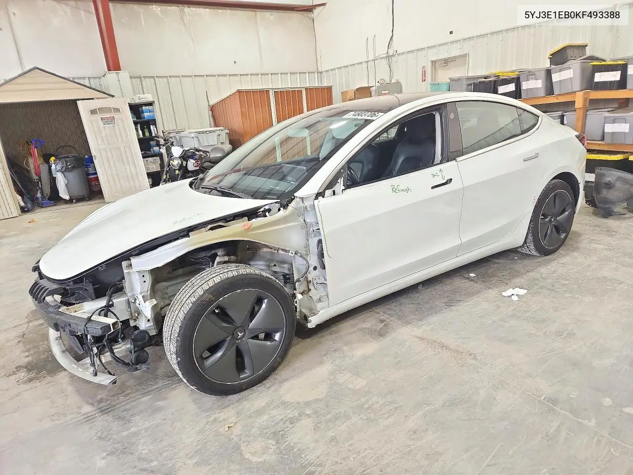 TESLA MODEL 3 2019, VIN 5YJ3E1EB0KF493388