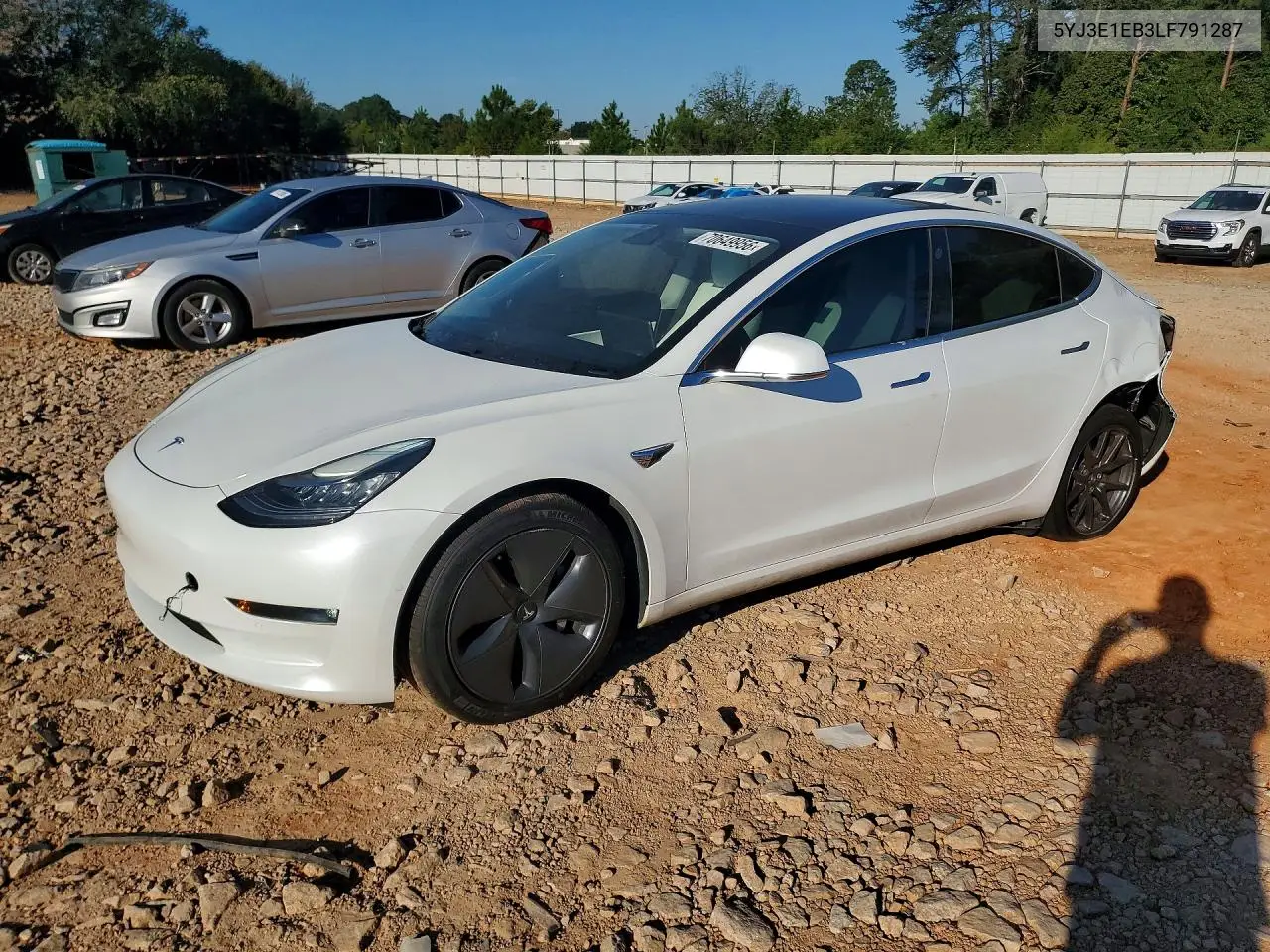 TESLA MODEL 3 2020, VIN 5YJ3E1EB3LF791287