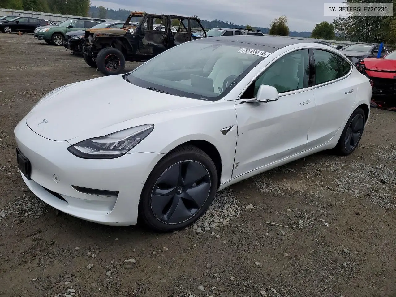 TESLA MODEL 3 2020, VIN 5YJ3E1EB5LF720236