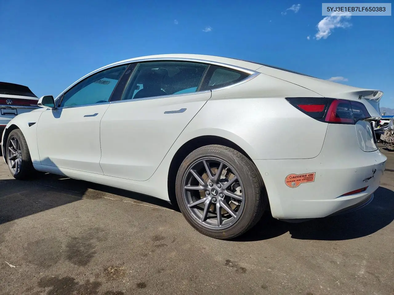 2020 TESLA MODEL 3 VIN 5YJ3E1EB7LF650383 — фото 2