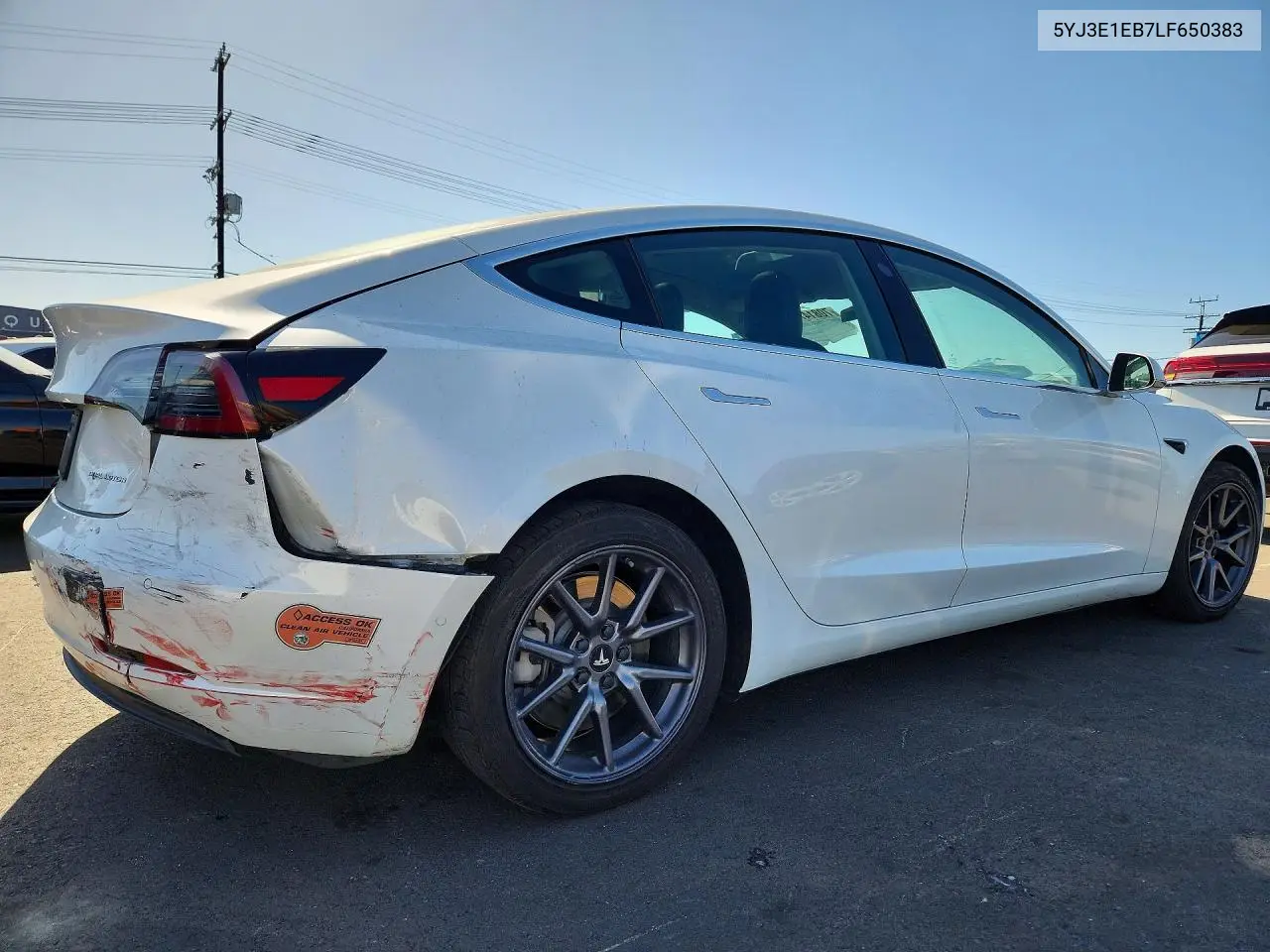 2020 TESLA MODEL 3 VIN 5YJ3E1EB7LF650383 — фото 3