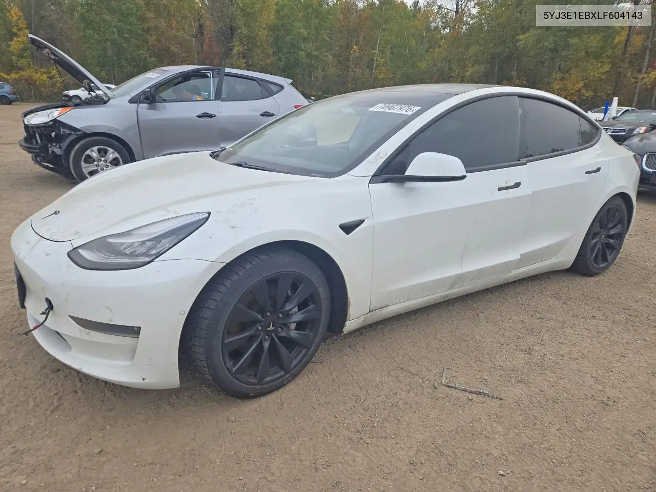 TESLA MODEL 3 2020, VIN 5YJ3E1EBXLF604143