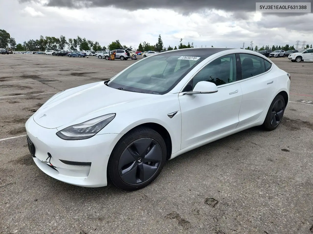 TESLA MODEL 3 2020, VIN 5YJ3E1EA0LF631388