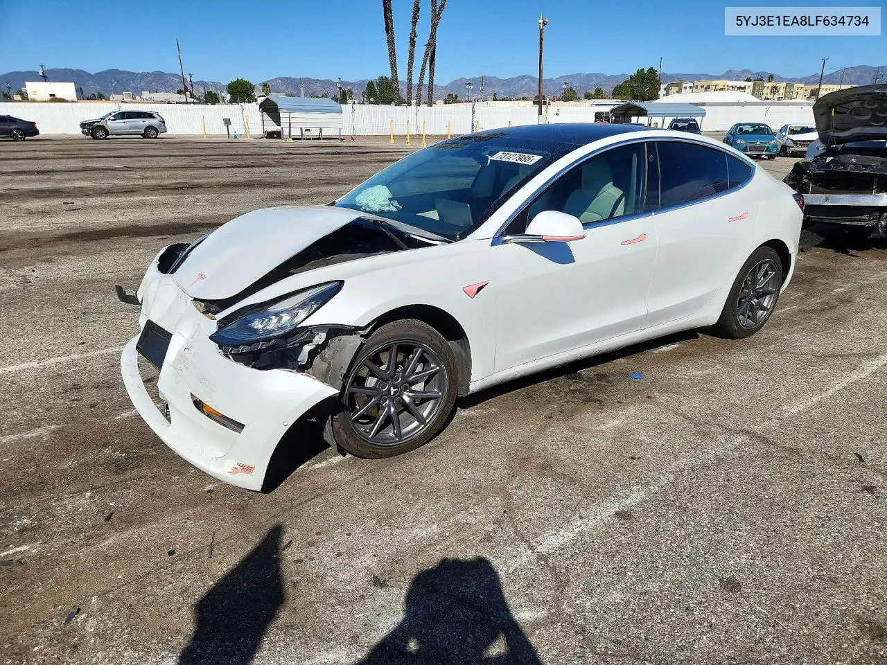 TESLA MODEL 3 2020, VIN 5YJ3E1EA8LF634734