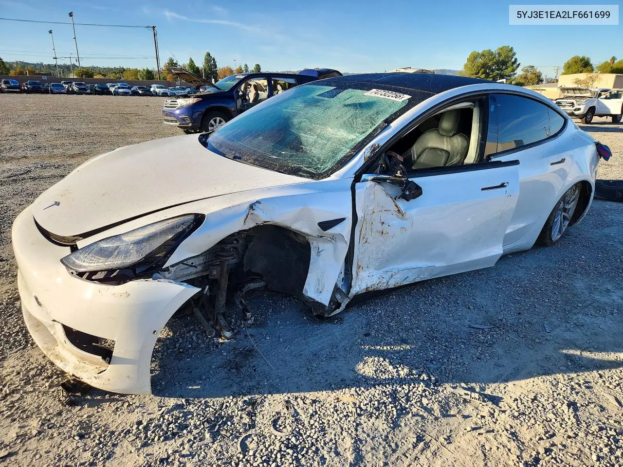 TESLA MODEL 3 2020, VIN 5YJ3E1EA2LF661699