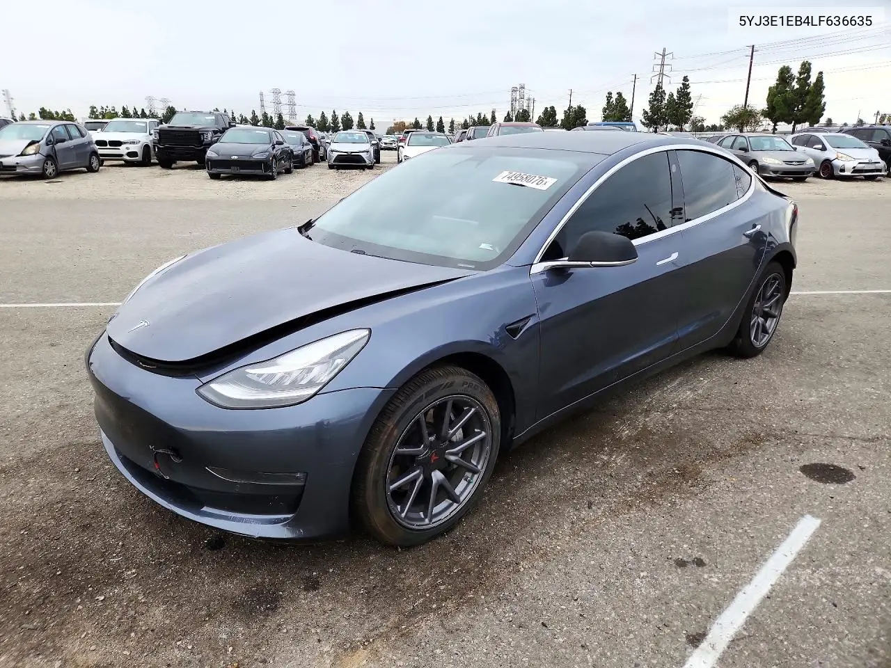 TESLA MODEL 3 2020, VIN 5YJ3E1EB4LF636635