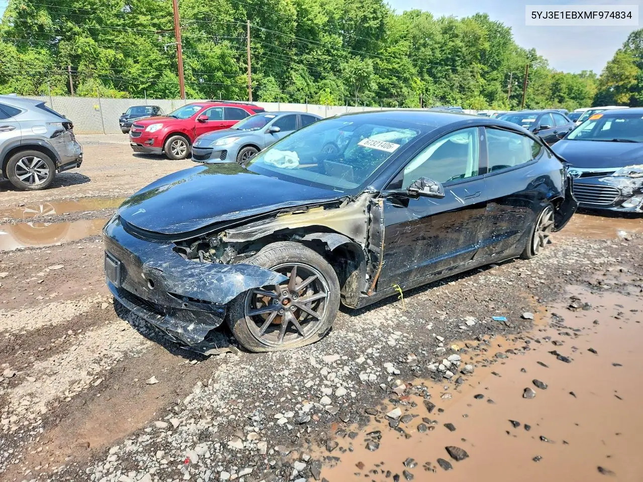 TESLA MODEL 3 2021, VIN 5YJ3E1EBXMF974834