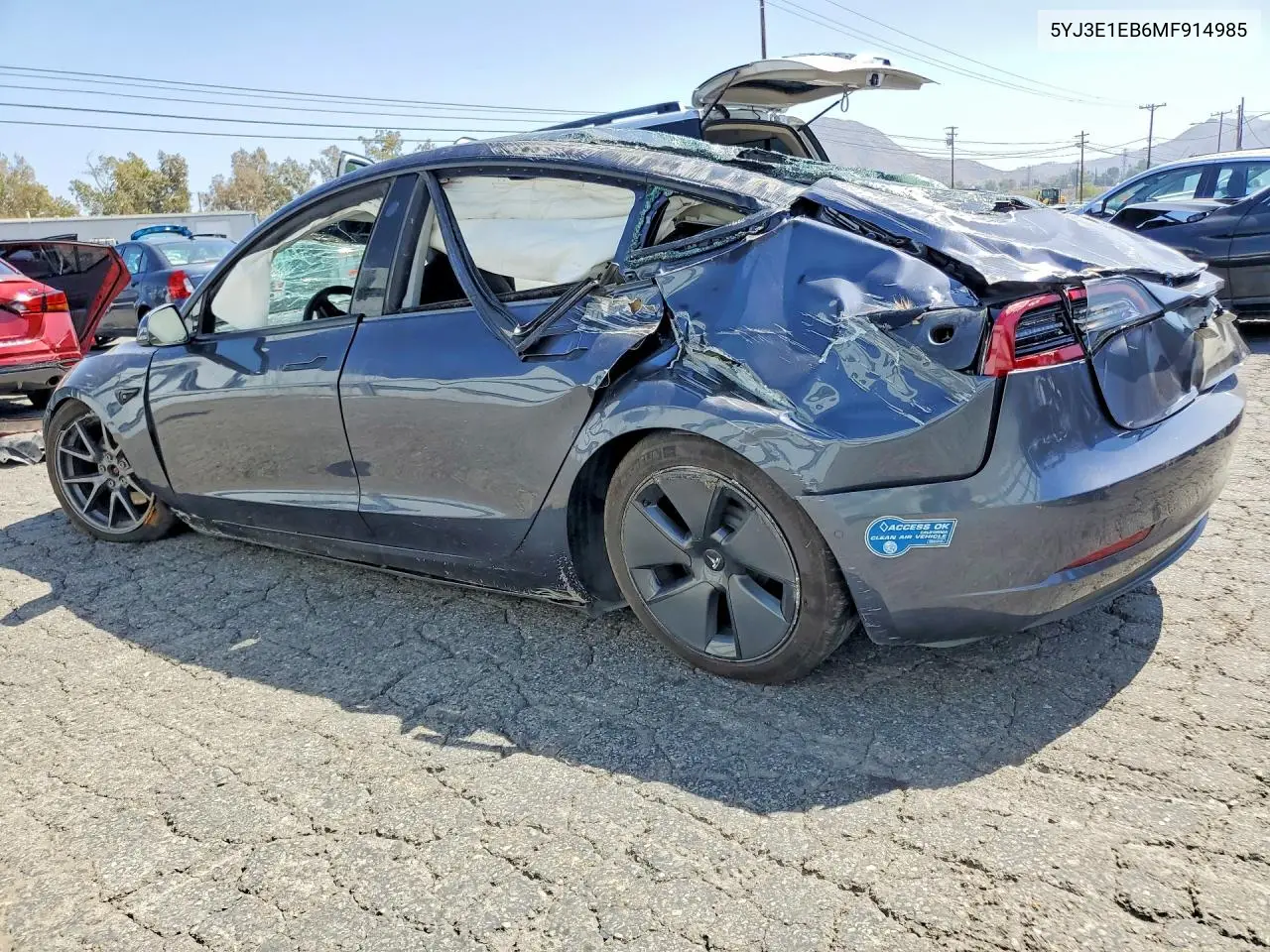 2021 TESLA MODEL 3 VIN 5YJ3E1EB6MF914985 — фото 2