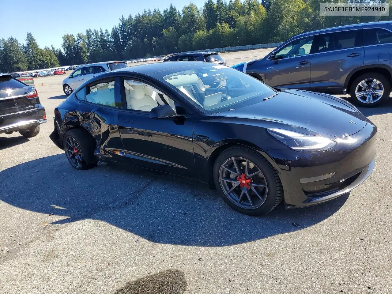 2021 TESLA MODEL 3 VIN 5YJ3E1EB1MF924940 — фото 4