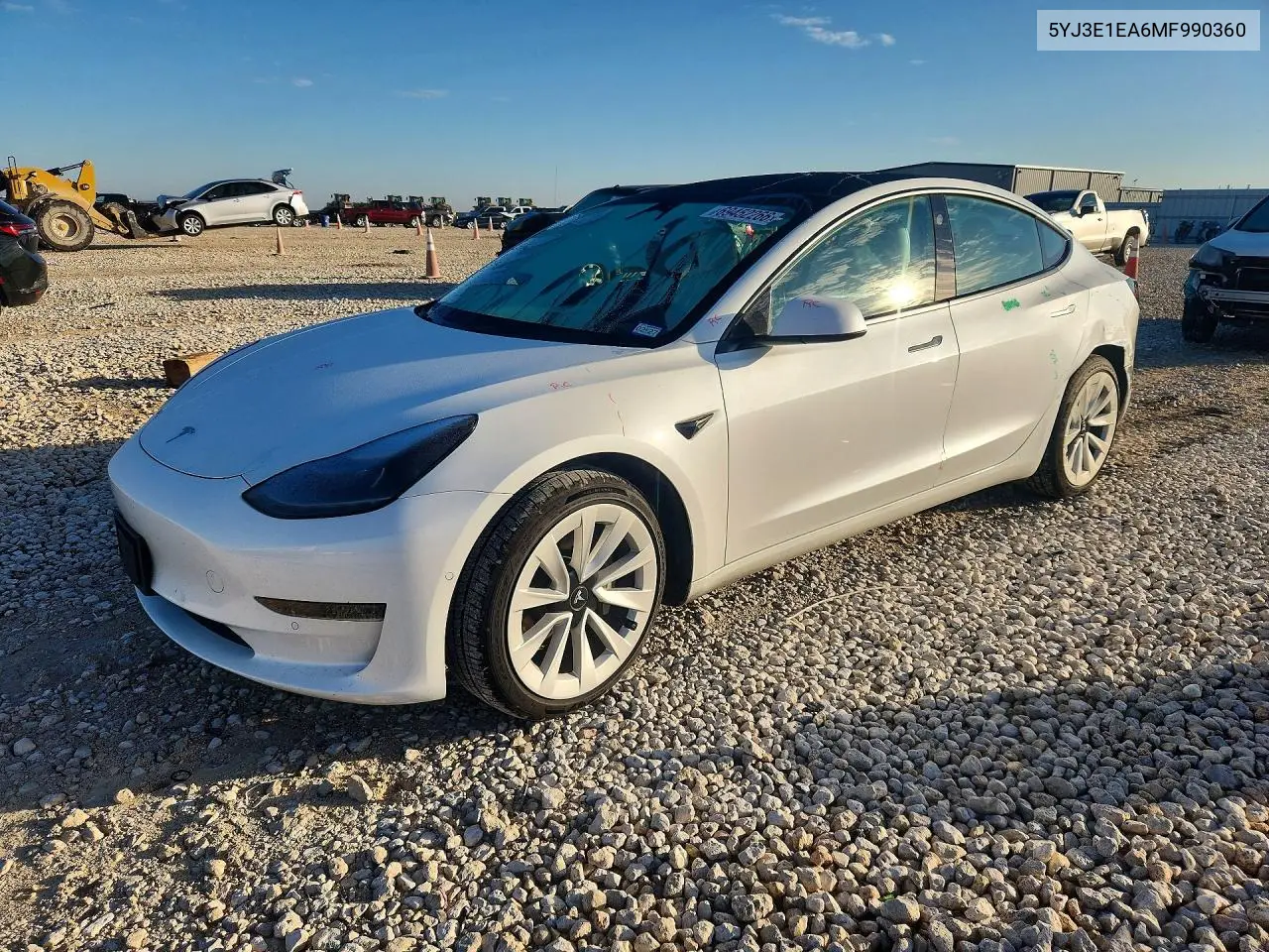 TESLA MODEL 3 2021, VIN 5YJ3E1EA6MF990360