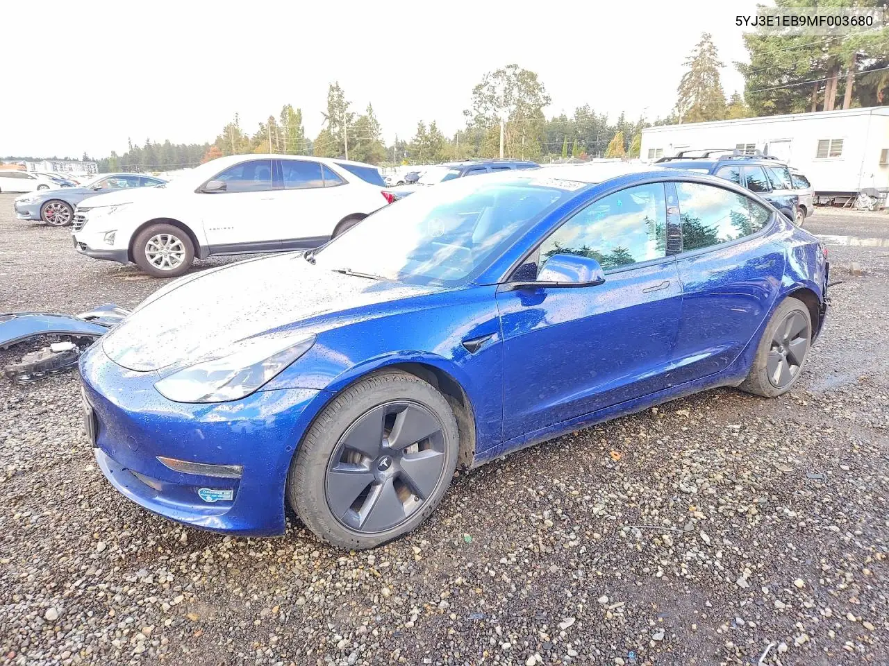 TESLA MODEL 3 2021, VIN 5YJ3E1EB9MF003680