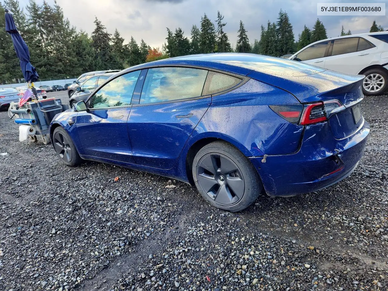 2021 TESLA MODEL 3 VIN 5YJ3E1EB9MF003680 — фото 2