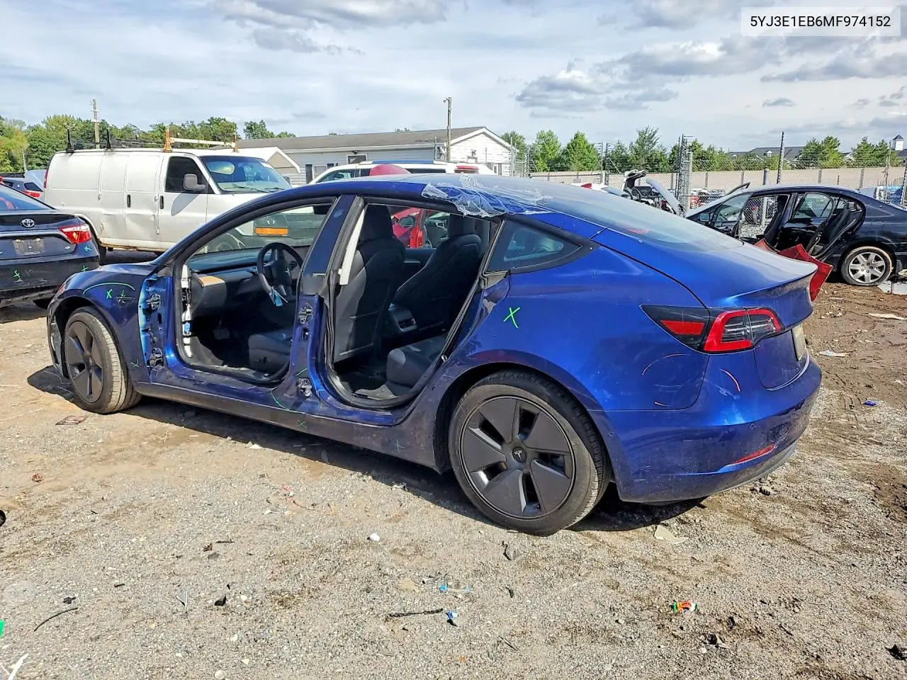 2021 TESLA MODEL 3 VIN 5YJ3E1EB6MF974152 — фото 2