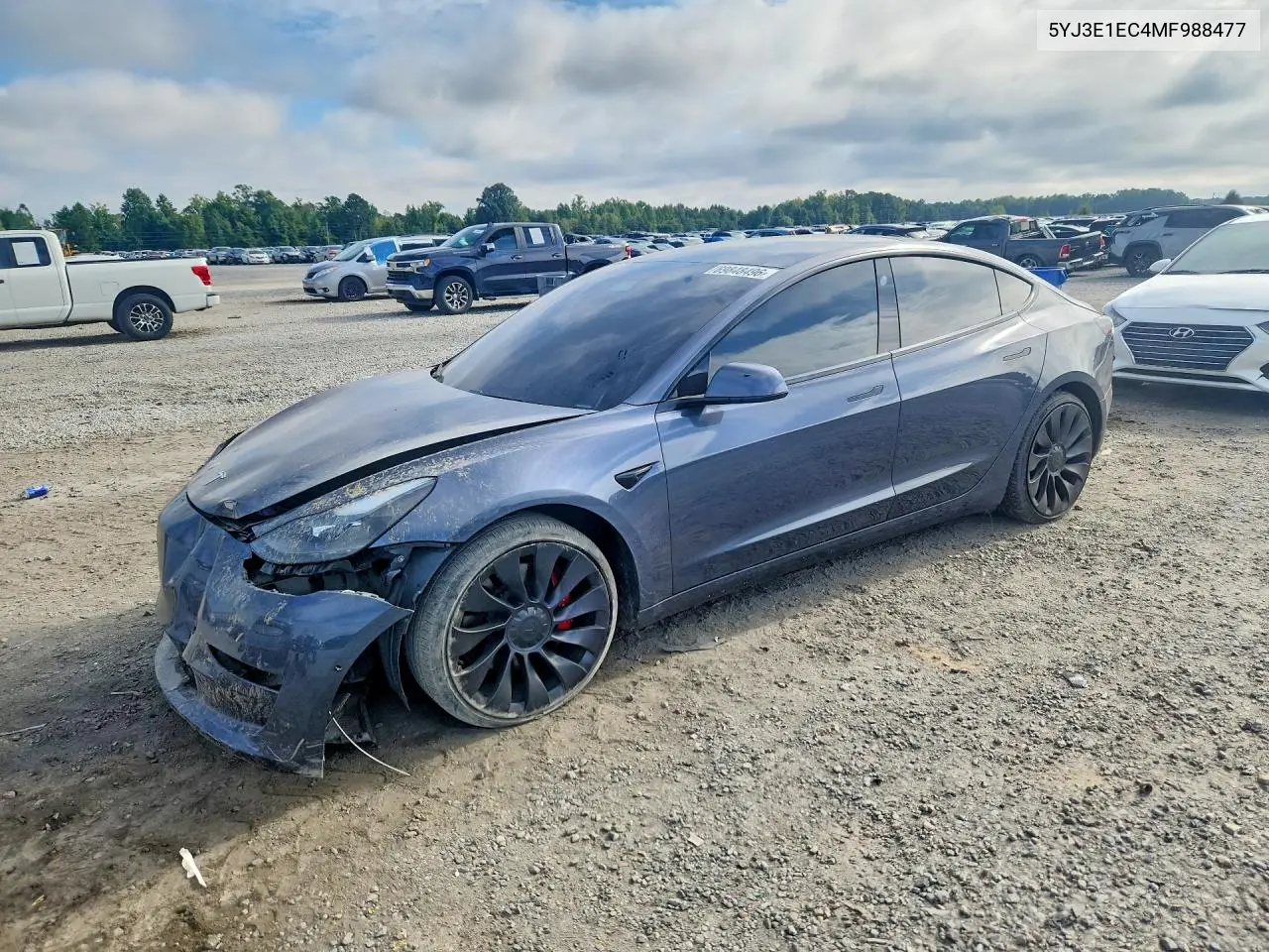 TESLA MODEL 3 2021, VIN 5YJ3E1EC4MF988477