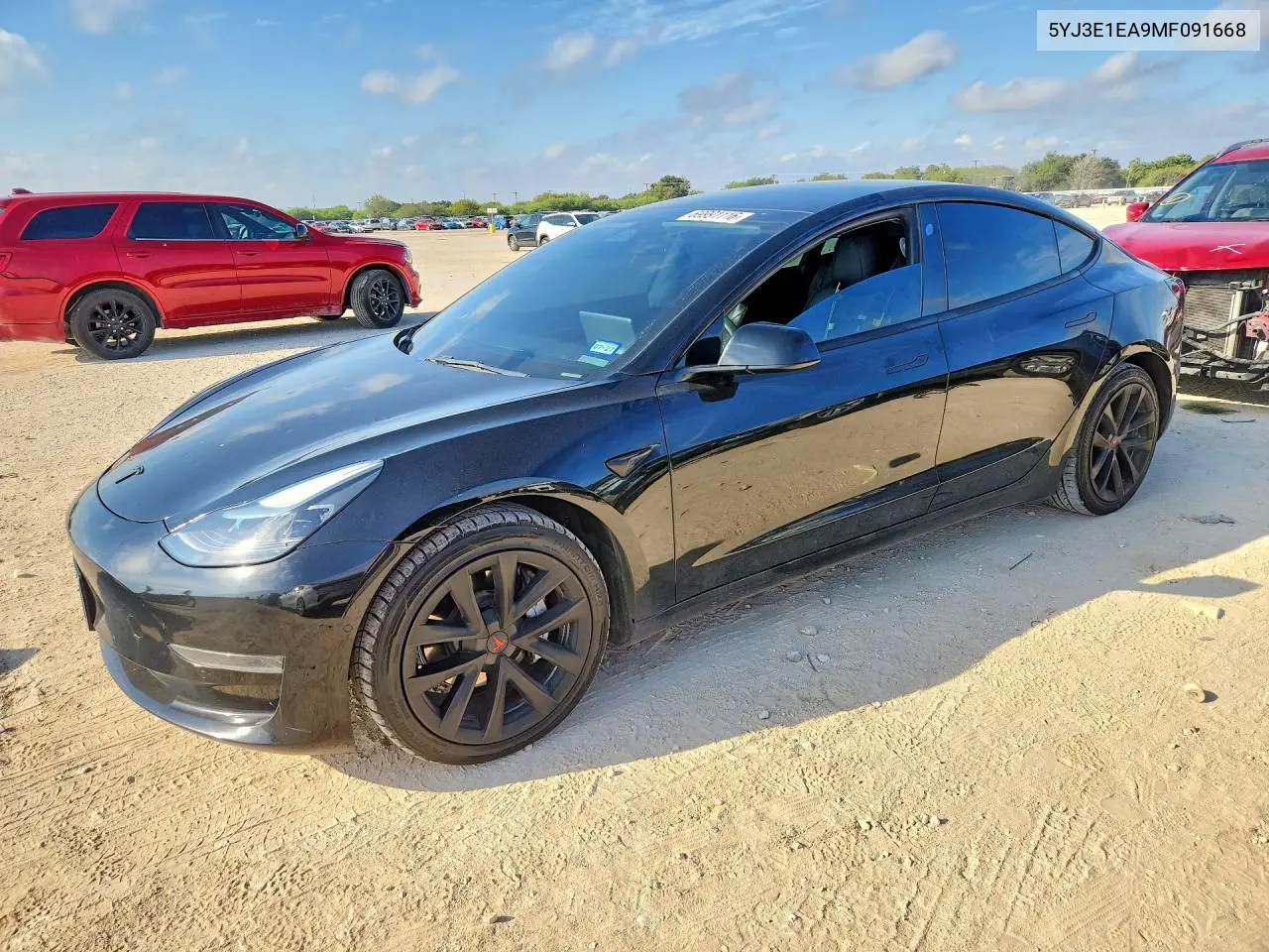 TESLA MODEL 3 2021, VIN 5YJ3E1EA9MF091668