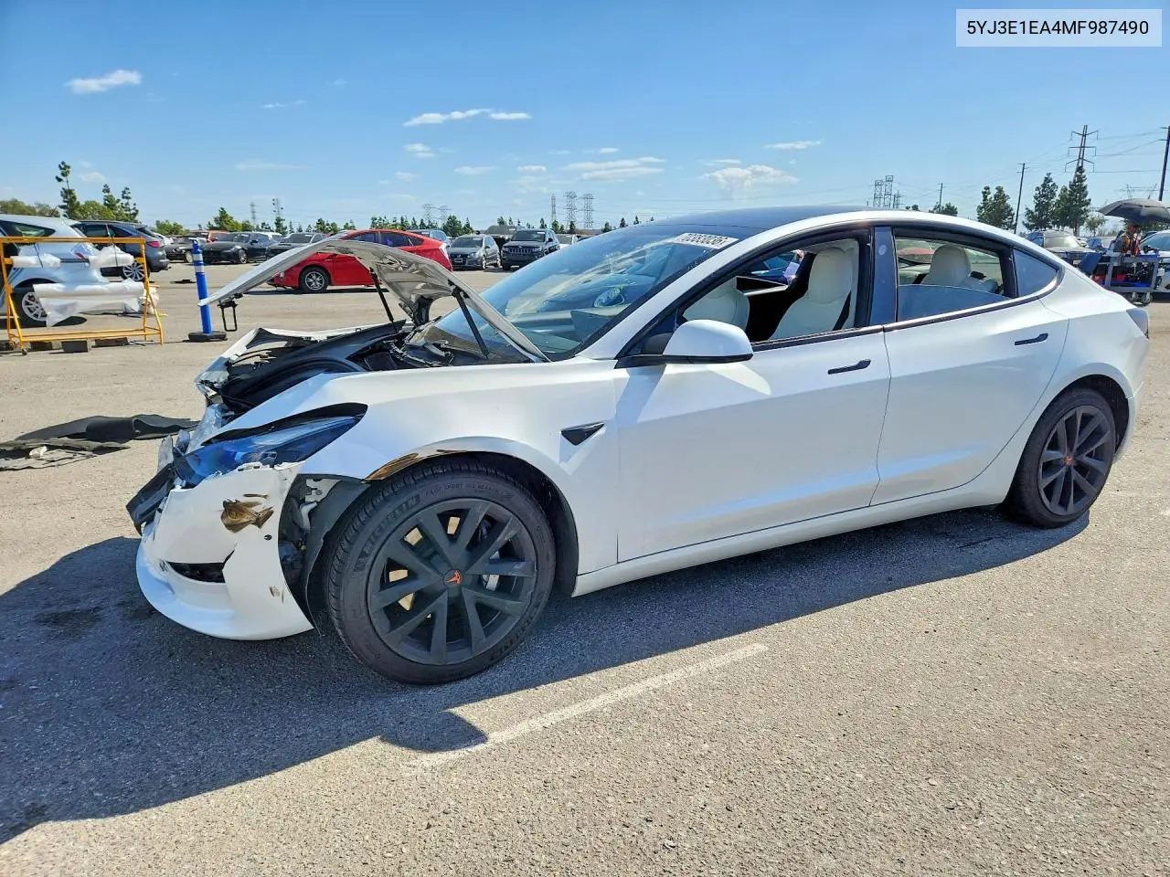 TESLA MODEL 3 2021, VIN 5YJ3E1EA4MF987490