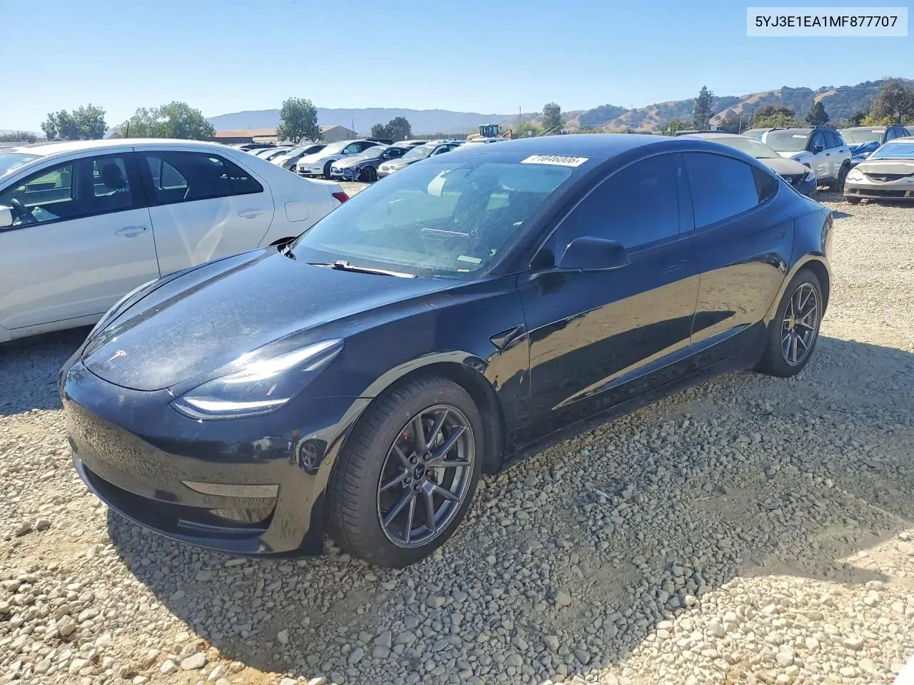 TESLA MODEL 3 2021, VIN 5YJ3E1EA1MF877707