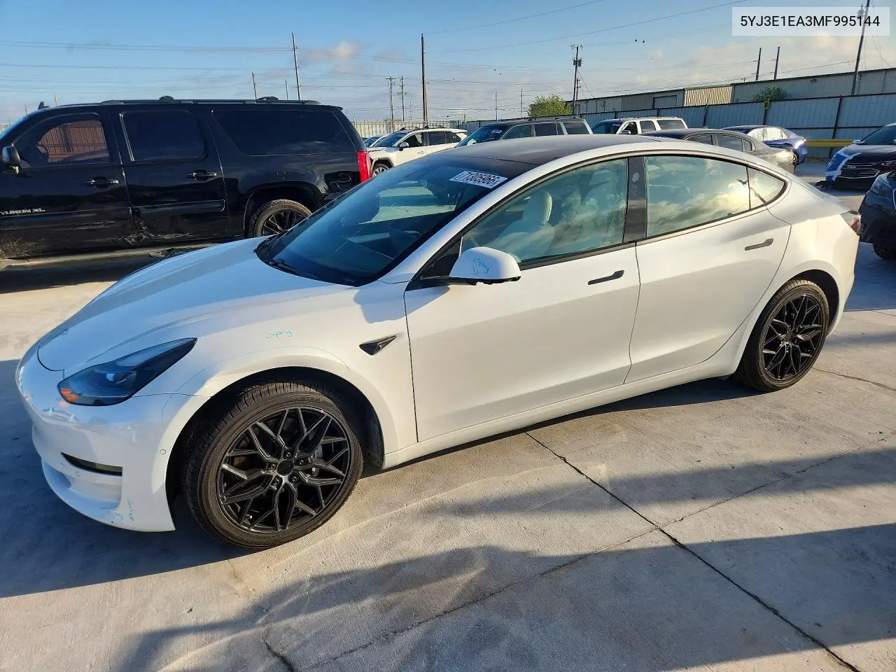 TESLA MODEL 3 2021, VIN 5YJ3E1EA3MF995144