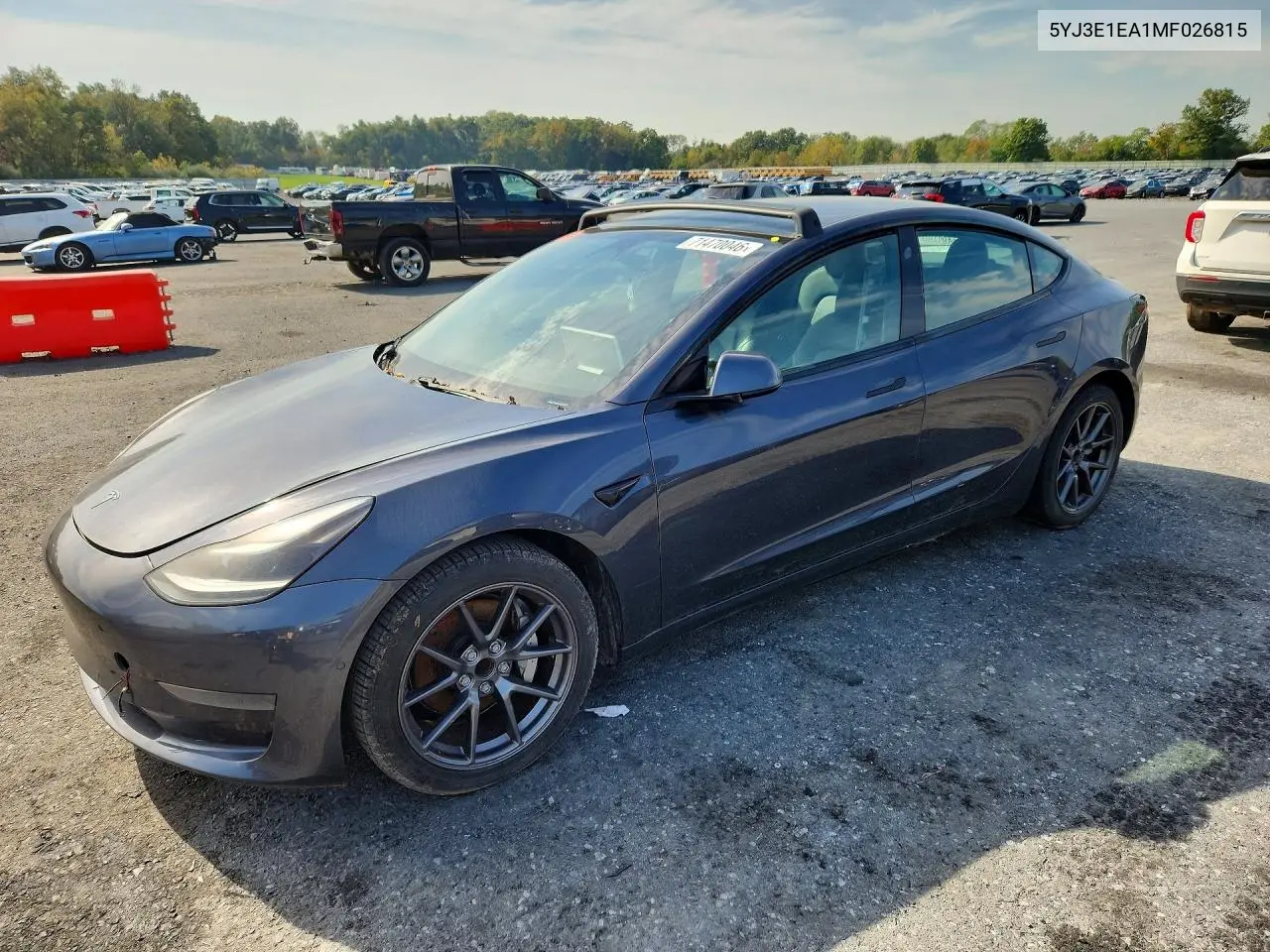 TESLA MODEL 3 2021, VIN 5YJ3E1EA1MF026815