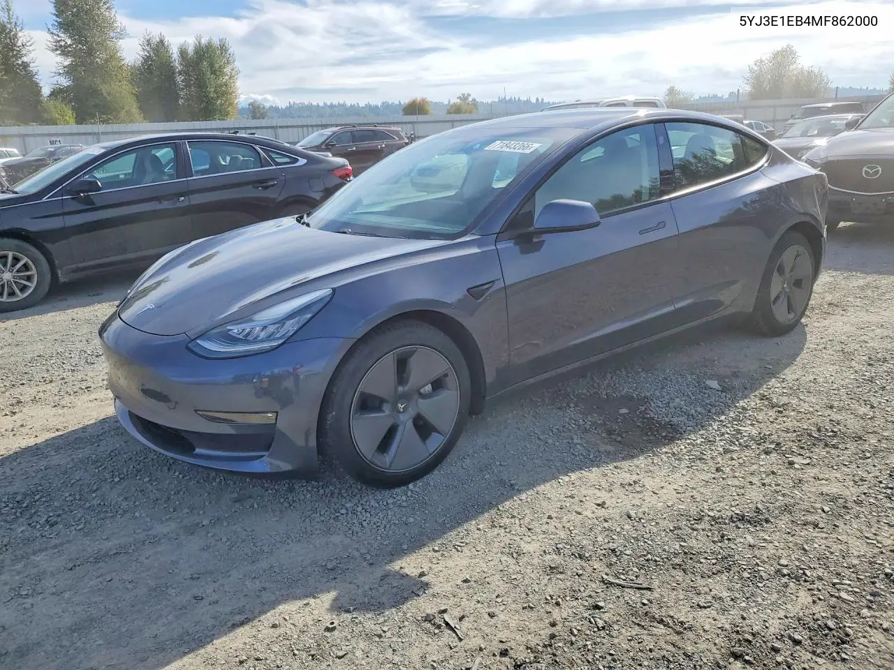 TESLA MODEL 3 2021, VIN 5YJ3E1EB4MF862000