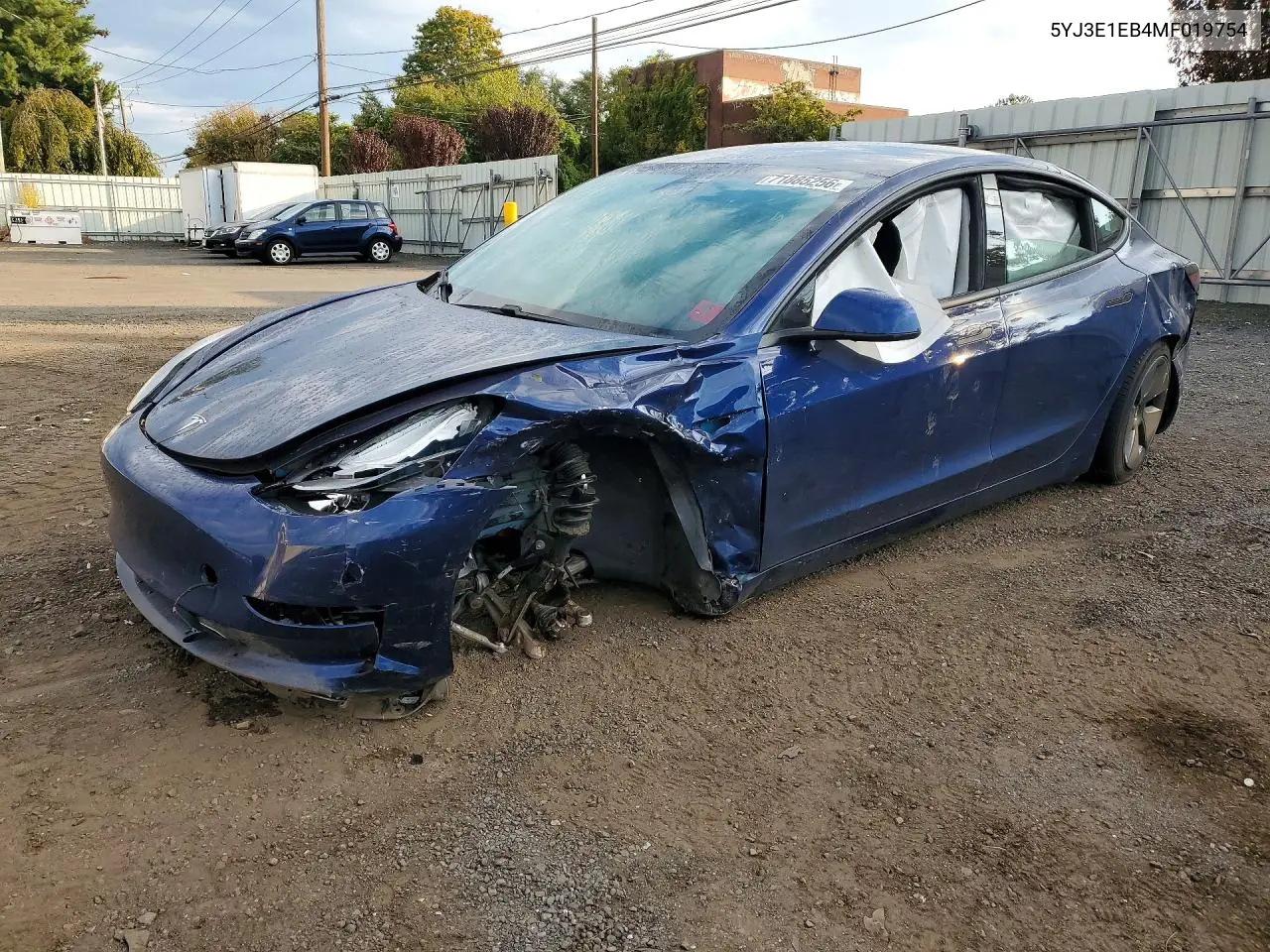 TESLA MODEL 3 2021, VIN 5YJ3E1EB4MF019754