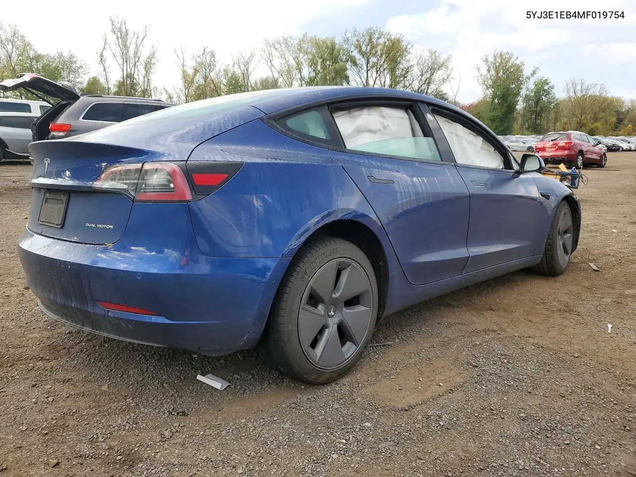 2021 TESLA MODEL 3 VIN 5YJ3E1EB4MF019754 — фото 3