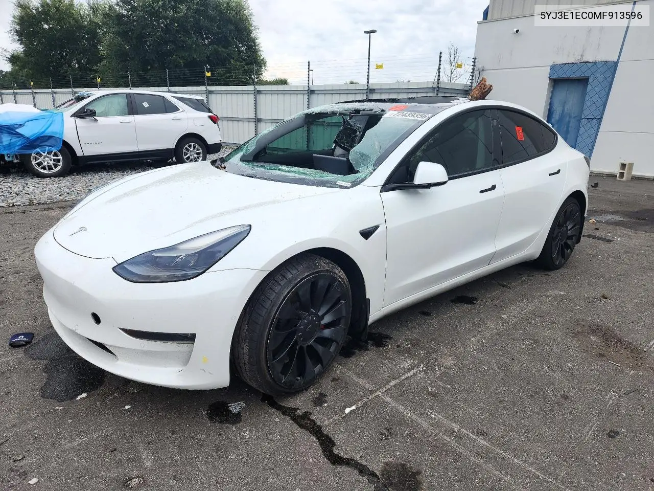 TESLA MODEL 3 2021, VIN 5YJ3E1EC0MF913596