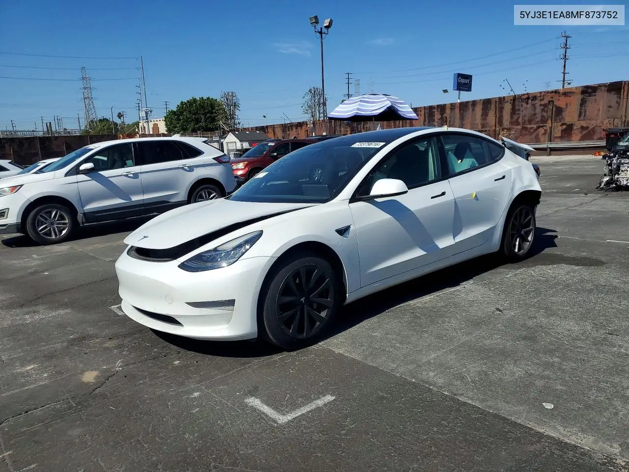 TESLA MODEL 3 2021, VIN 5YJ3E1EA8MF873752