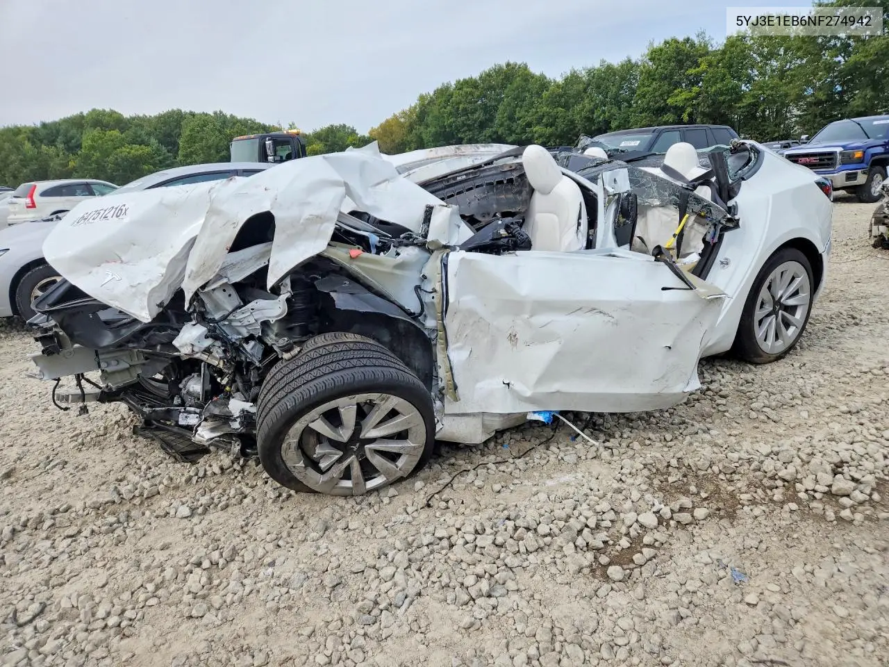 TESLA MODEL 3 2022, VIN 5YJ3E1EB6NF274942
