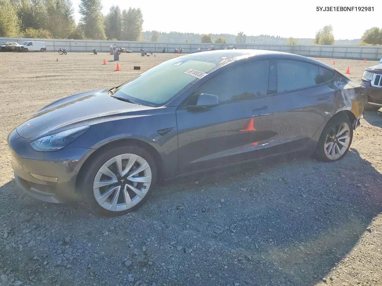 TESLA MODEL 3 2022, VIN 5YJ3E1EB0NF192981