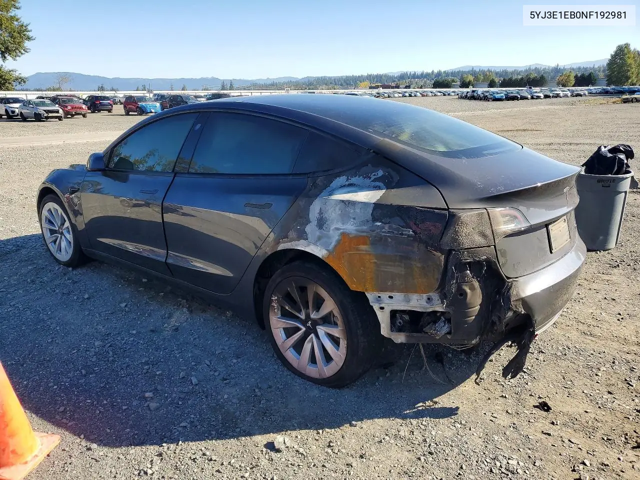 2022 TESLA MODEL 3 VIN 5YJ3E1EB0NF192981 — фото 2