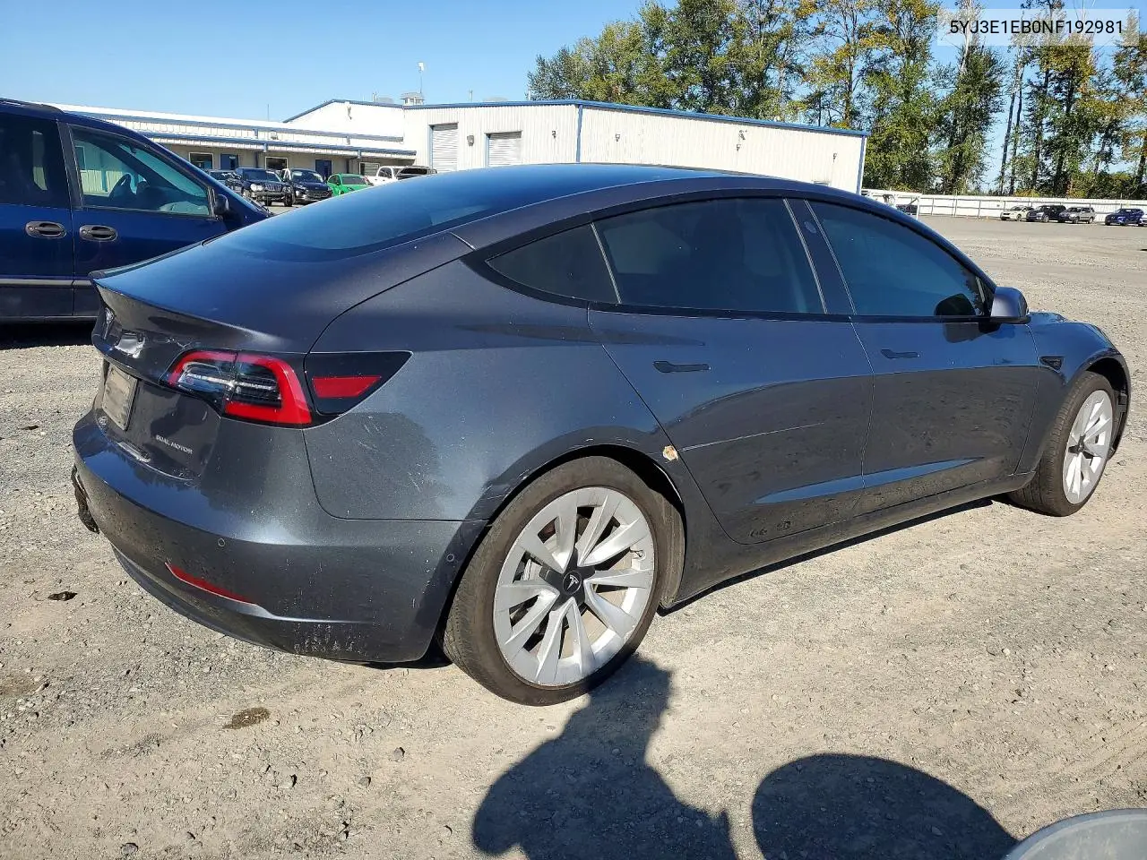 2022 TESLA MODEL 3 VIN 5YJ3E1EB0NF192981 — фото 3