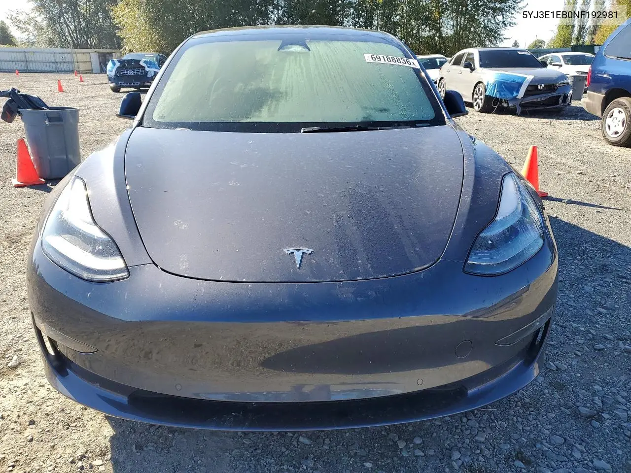 2022 TESLA MODEL 3 VIN 5YJ3E1EB0NF192981 — фото 5