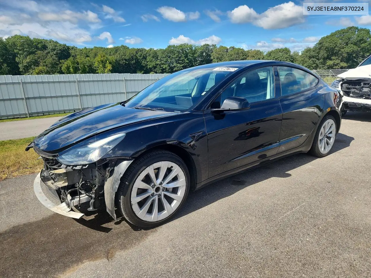 TESLA MODEL 3 2022, VIN 5YJ3E1EA8NF370224