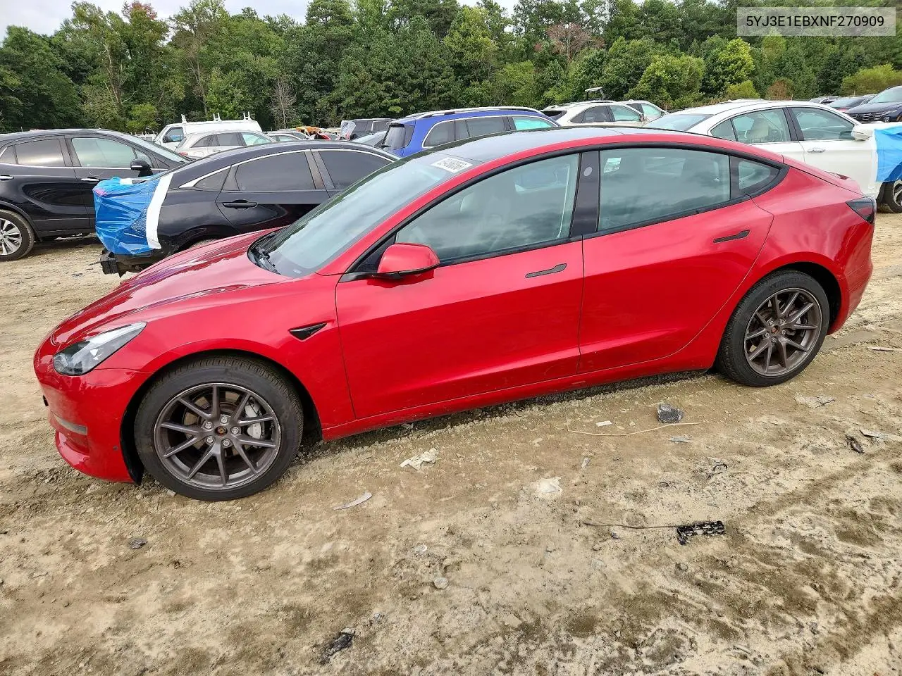 TESLA MODEL 3 2022, VIN 5YJ3E1EBXNF270909