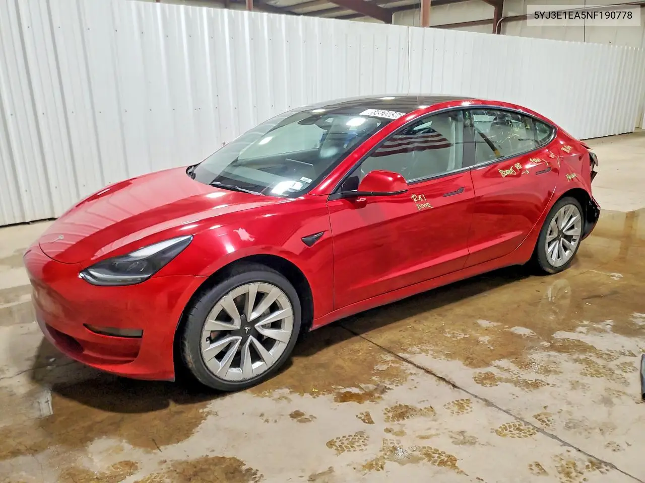 TESLA MODEL 3 2022, VIN 5YJ3E1EA5NF190778