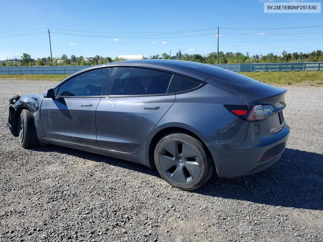 2022 TESLA MODEL 3 VIN 5YJ3E1EB0NF251530 — фото 2