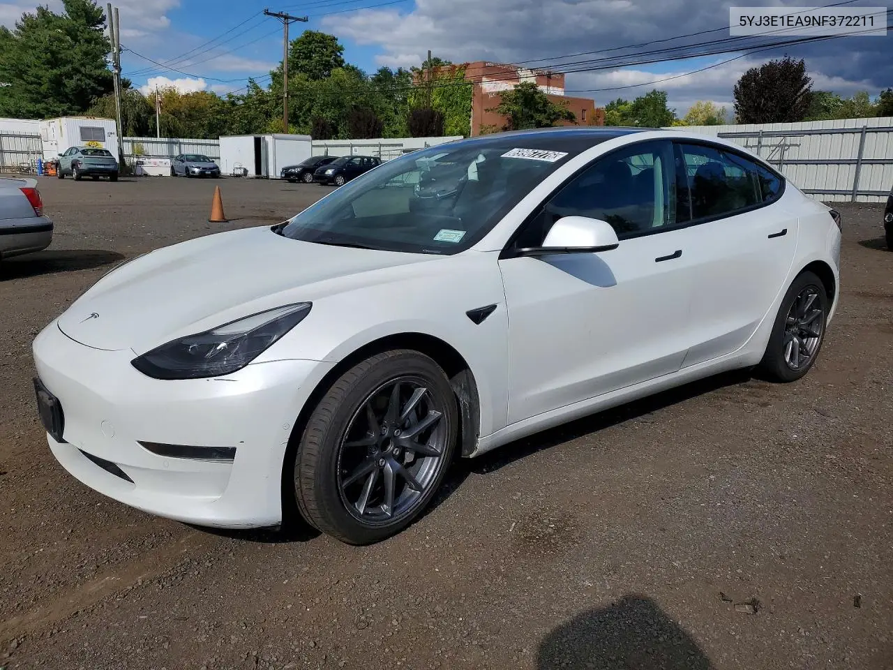 TESLA MODEL 3 2022, VIN 5YJ3E1EA9NF372211
