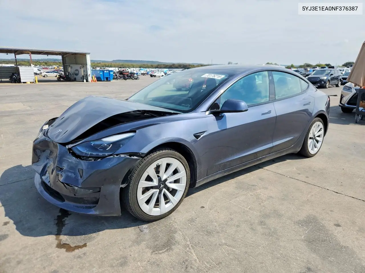TESLA MODEL 3 2022, VIN 5YJ3E1EA0NF376387