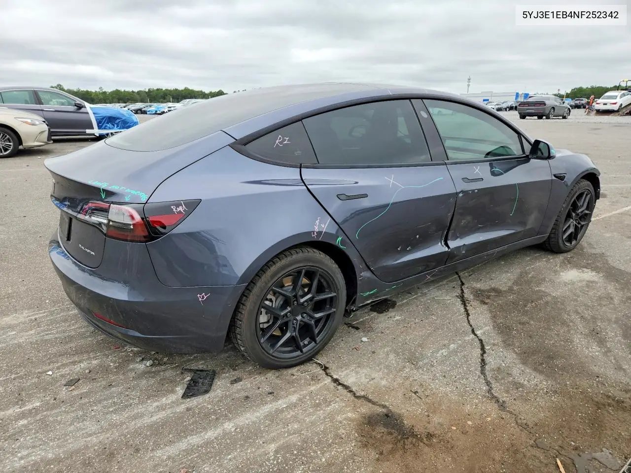 2022 TESLA MODEL 3 VIN 5YJ3E1EB4NF252342 — фото 3
