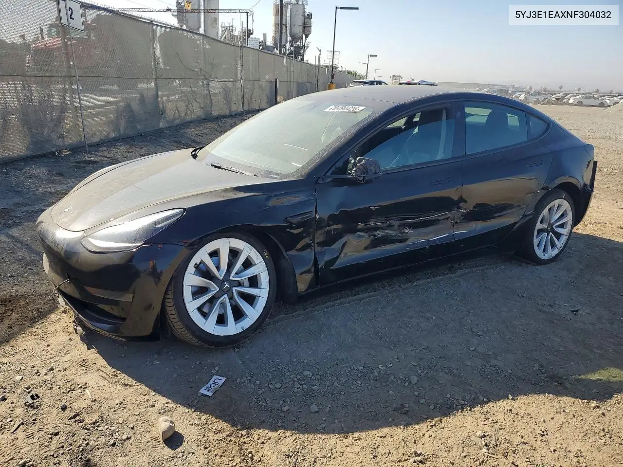 TESLA MODEL 3 2022, VIN 5YJ3E1EAXNF304032
