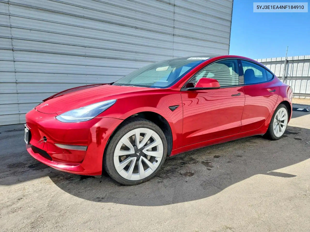 TESLA MODEL 3 2022, VIN 5YJ3E1EA4NF184910