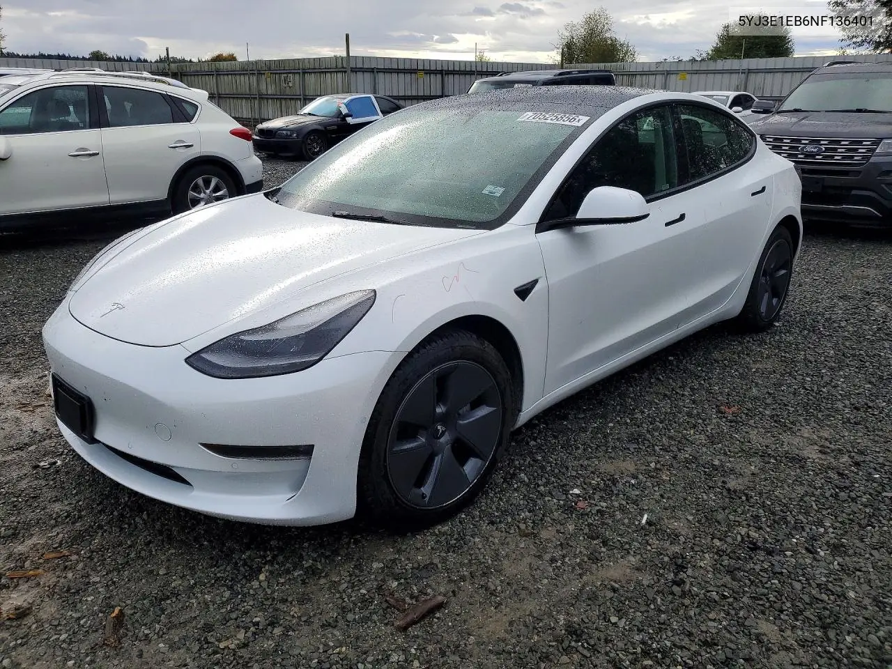 TESLA MODEL 3 2022, VIN 5YJ3E1EB6NF136401