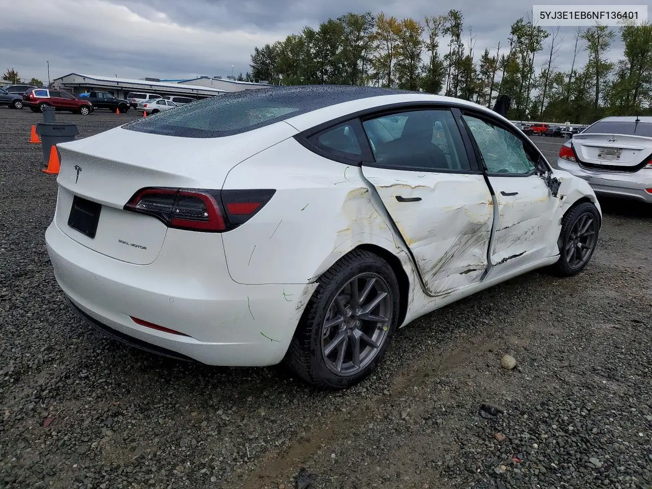 2022 TESLA MODEL 3 VIN 5YJ3E1EB6NF136401 — фото 3