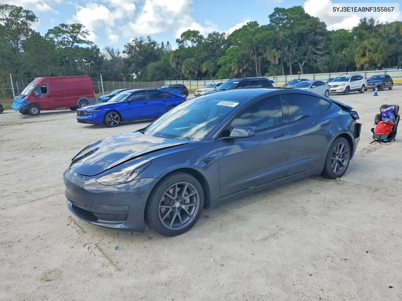 TESLA MODEL 3 2022, VIN 5YJ3E1EA8NF355867