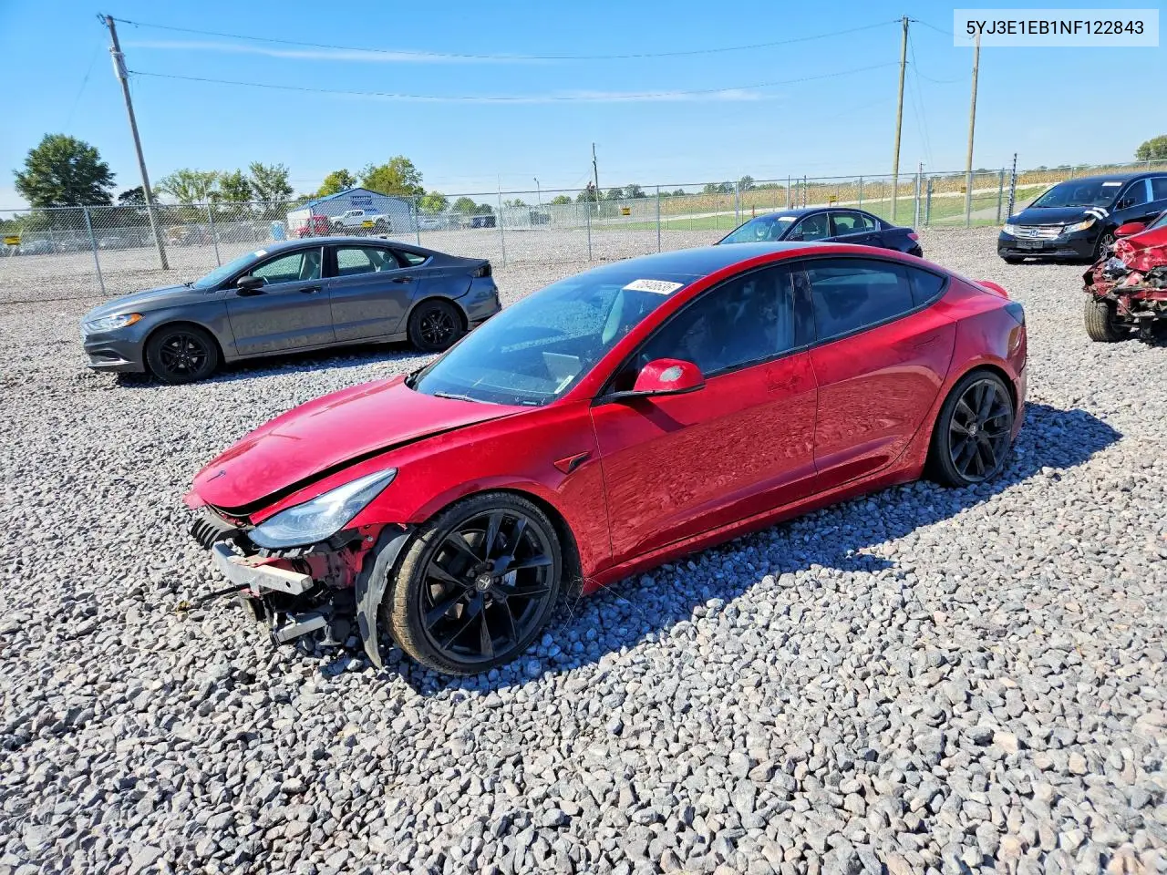 TESLA MODEL 3 2022, VIN 5YJ3E1EB1NF122843