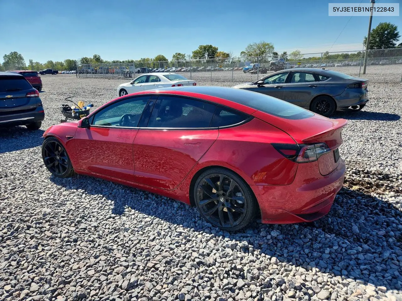 2022 TESLA MODEL 3 VIN 5YJ3E1EB1NF122843 — фото 2