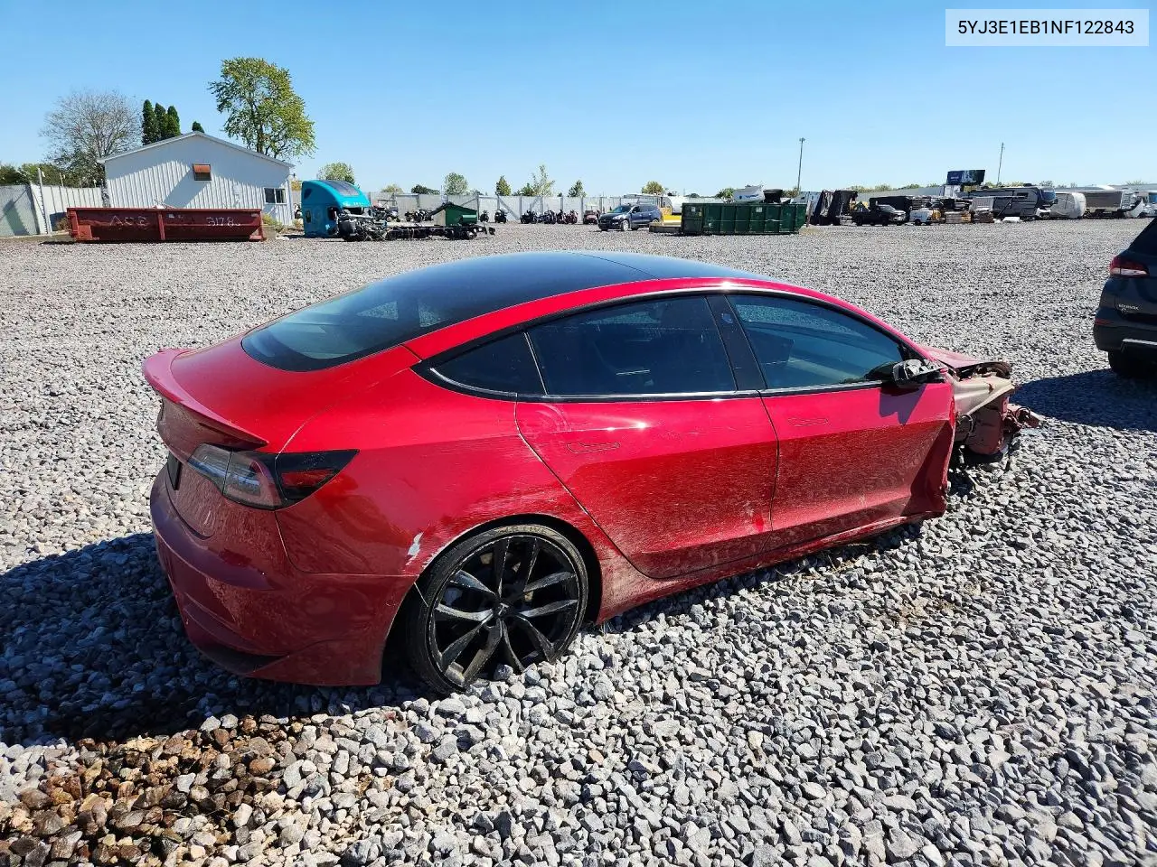 2022 TESLA MODEL 3 VIN 5YJ3E1EB1NF122843 — фото 3
