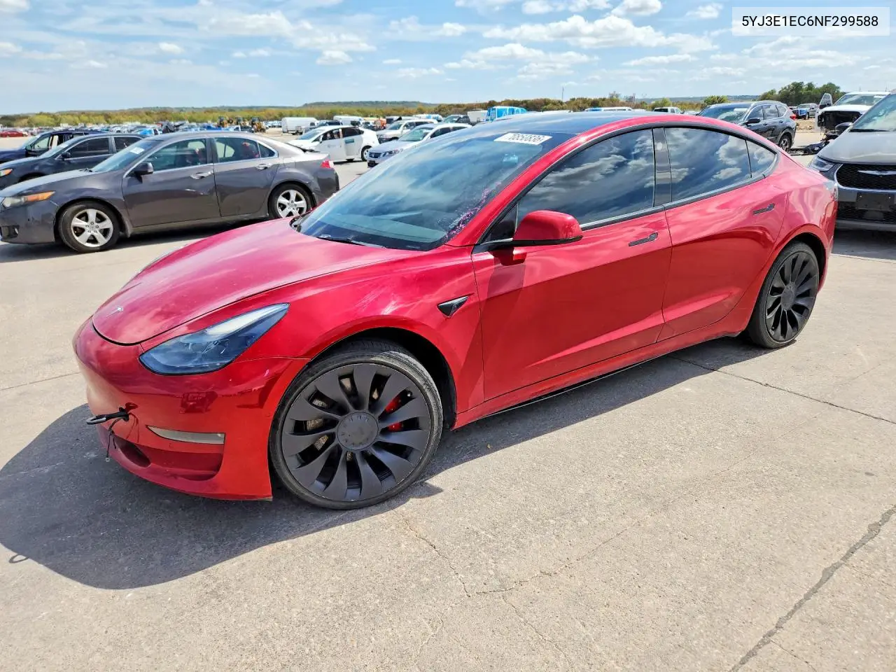 TESLA MODEL 3 2022, VIN 5YJ3E1EC6NF299588