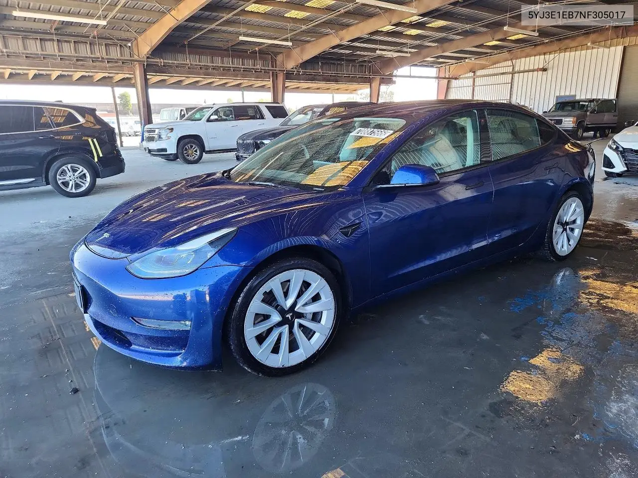 TESLA MODEL 3 2022, VIN 5YJ3E1EB7NF305017